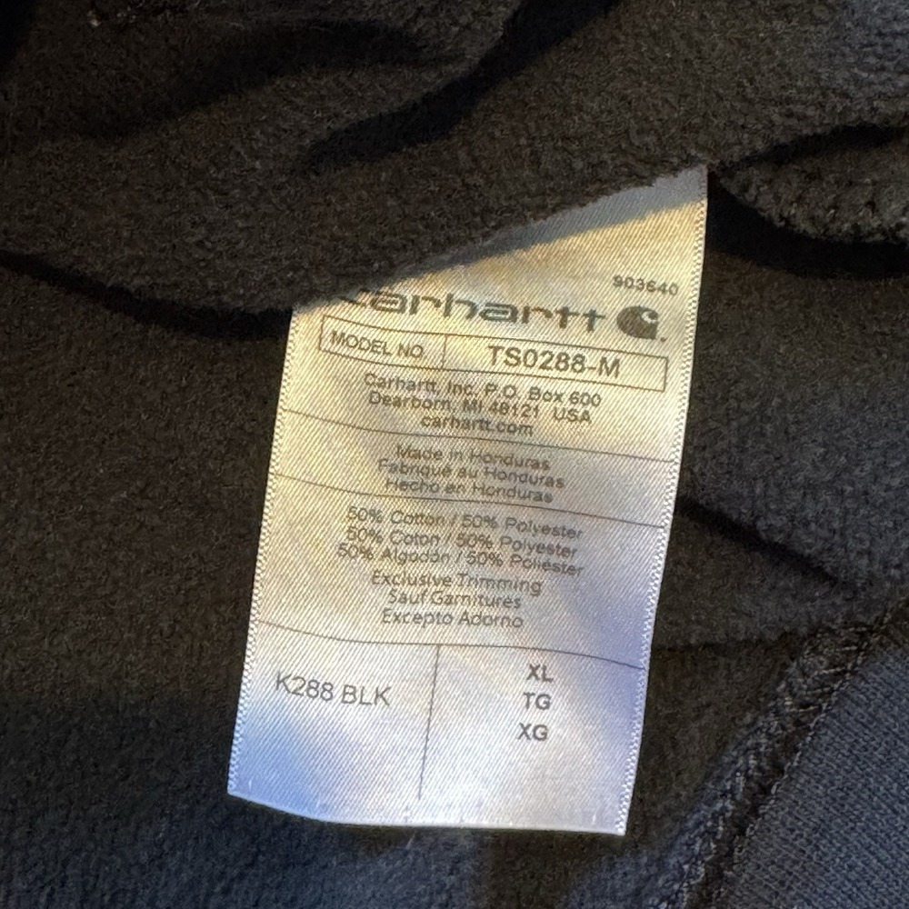 Carhartt Loose Fit Heavyweight Hoodie Men Size 2XL Black Hooded Pocket K288 BLK - Picture 4 of 7